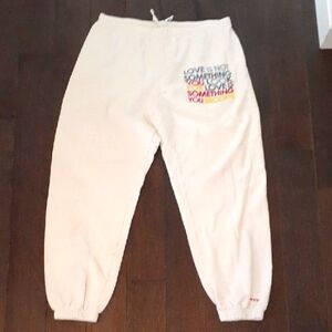 x Peace Love World White Sweatpants Joggers